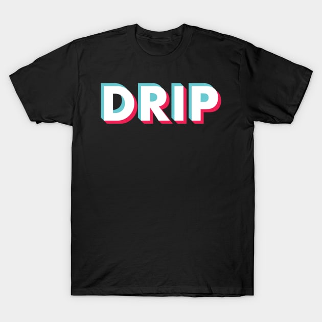 Drip Glitch White T-Shirt by BeyondTheDeck